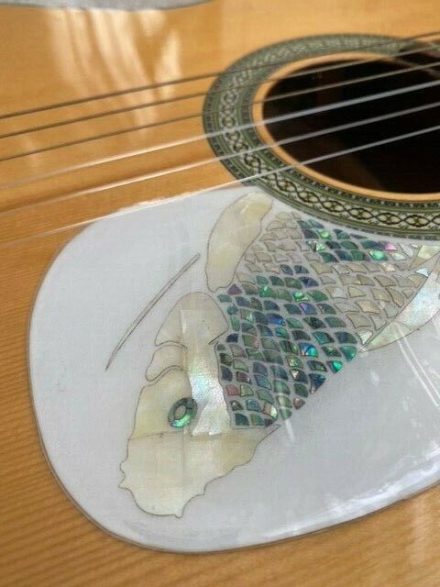 1x Acoustic guitar deluxe 2mm scratchplate pickguard teardrop koi carp custom - Image 3