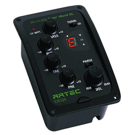 ARTEC CEQ4 tuner ACOUSTIC GUITAR PREAMP PICKUP KIT WITH PP607 PIEZO AND JACK