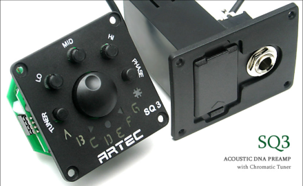 ARTEC SQ3 ACOUSTIC GUITAR PREAMP PICKUP KIT WITH PP607 PIEZO AND JACK