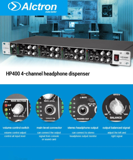 ALCTRON HP400 HEADPHONE SPLITTER AMP 4 WAY