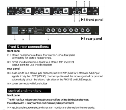 ALCTRON H4 HEADPHONE SPLITTER AMP 4 WAY - Image 5